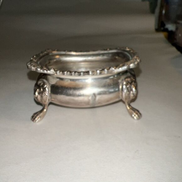 Silver Plated Salt Cellar England Mark S over M Mark Vintage - Picture 6 of 12